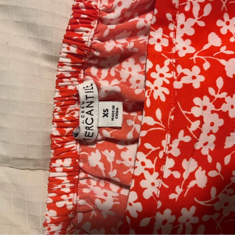 J Crew orange floral skirt with tie and ruffle - Picture 2 of 2